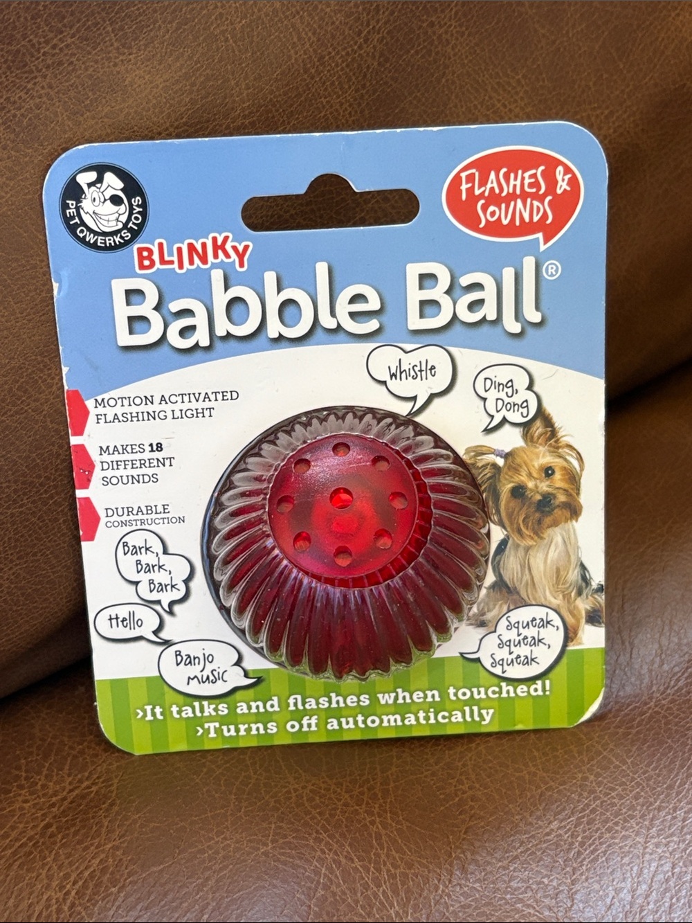 Blinky Babble Ball - Red Interactive Dog Toy Small
